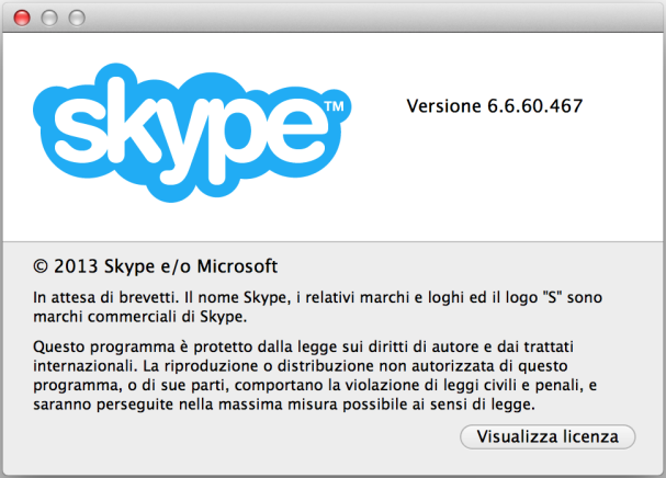 skype mac si aggiorna