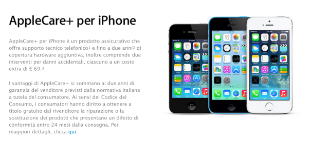 AppleCare+ sbarca in italia