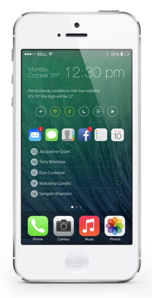 schermata ios 8 - concept